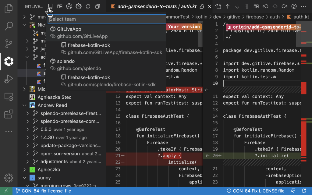 GitLive 16.0: Easily see how others' changes compare to your own with the new Repository View