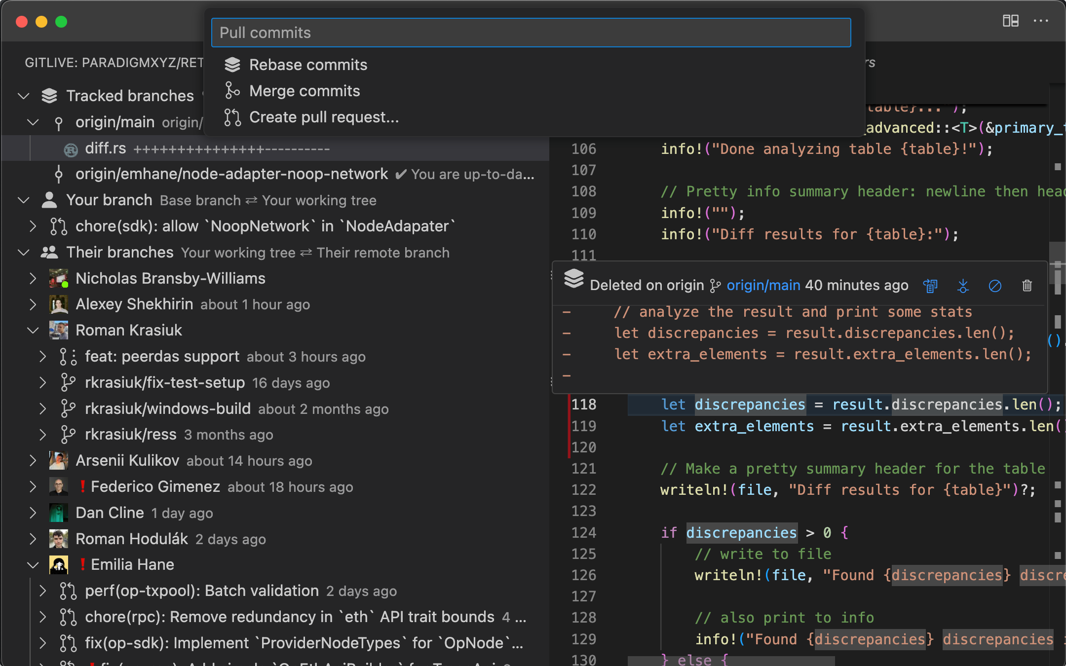GitLive 19.0: View and open pull requests, ignore branches until their next commit, and more