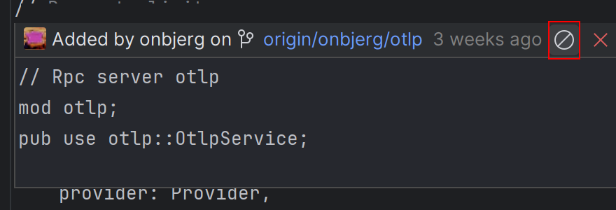 Ignore branch in Jetbrains